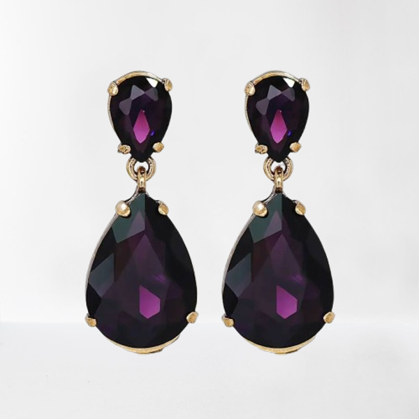 Dark Violet Drop Earrings