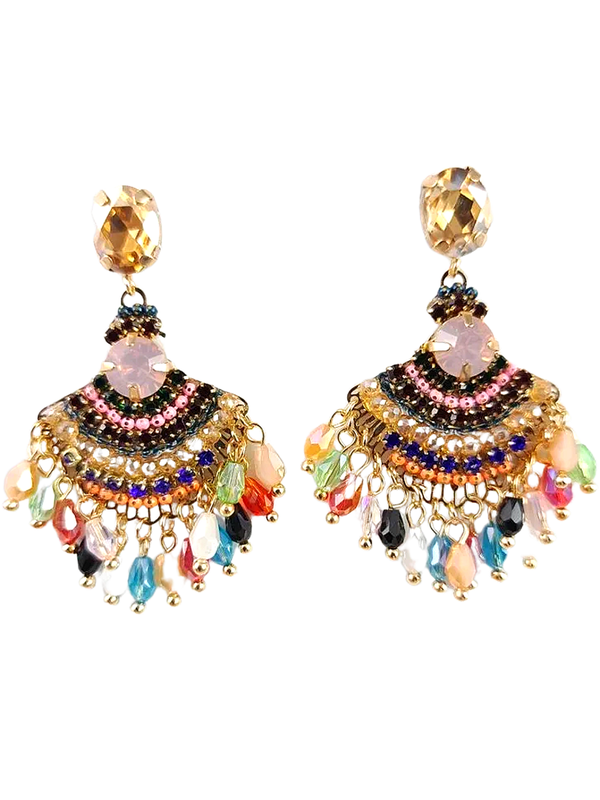 Boho Beaded Drop Earrings