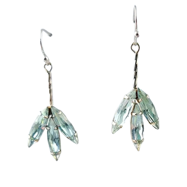 Vintage Ice Blue Swarovski Crystal Earrings