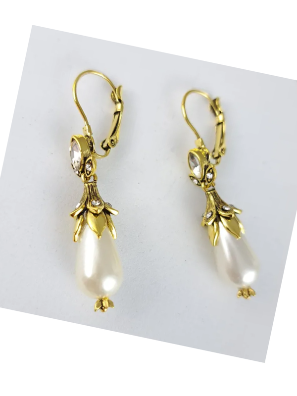 French-Inspired Faux Pearl Drop Earrings