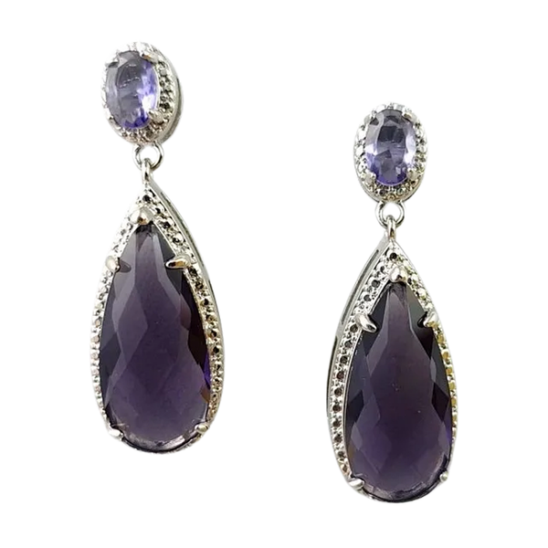 Elegant Violet Dangle Earrings