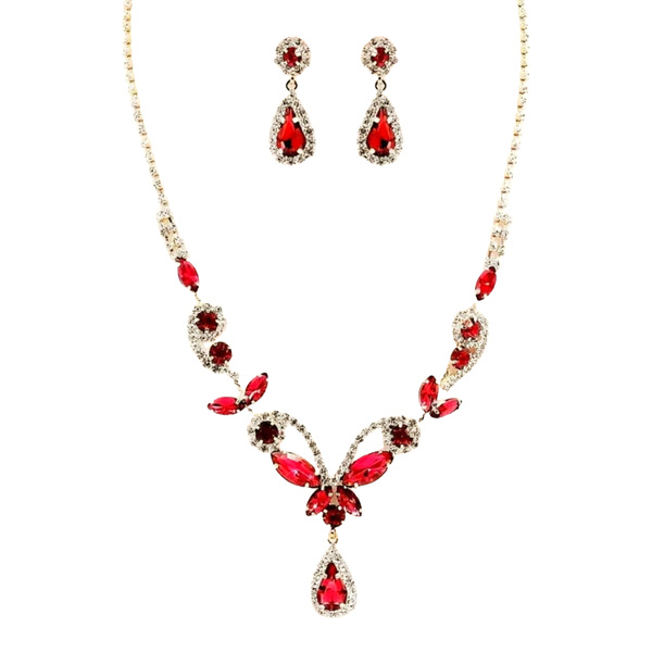 Floral Butterfly Necklace and Earrings Set