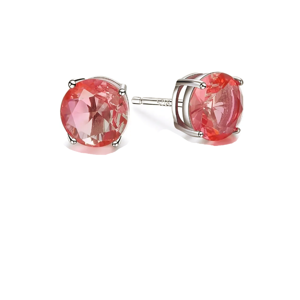 Pink Tourmaline Sterling Silver Studs