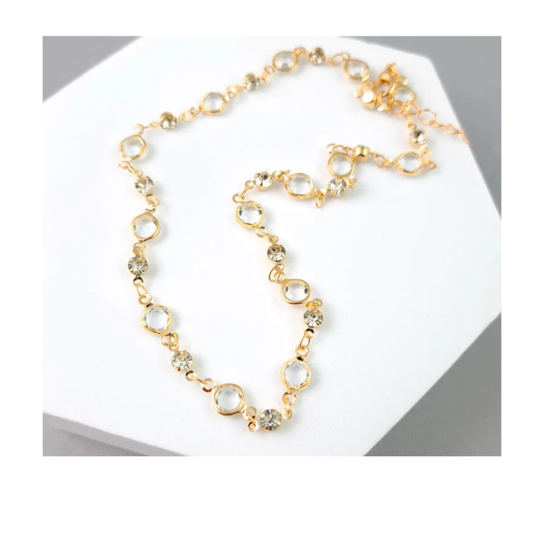 Clear Rhinestone Beaded Necklace
