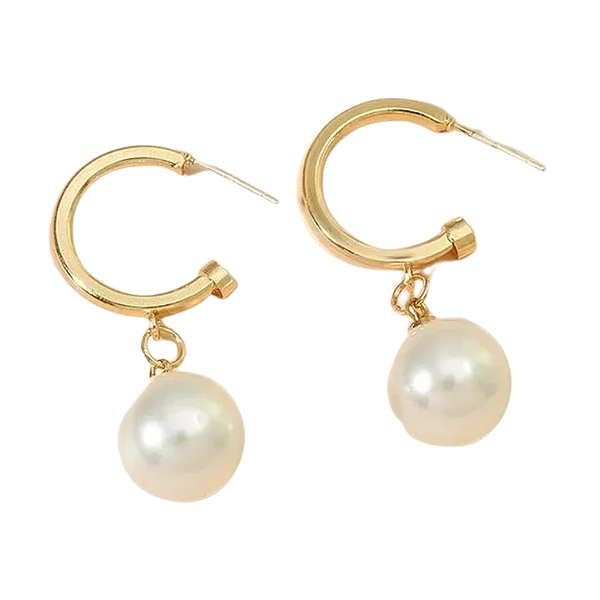 Pearl Drop Hoops