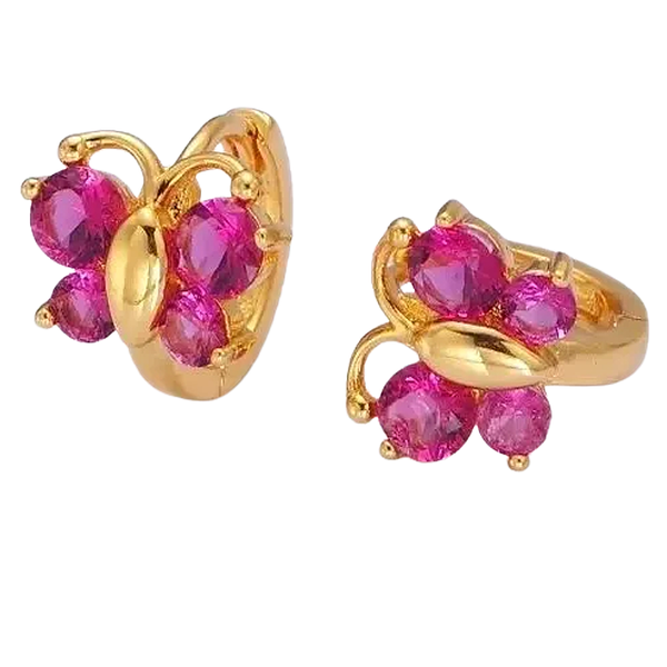 Pink Crystal Butterfly Huggies