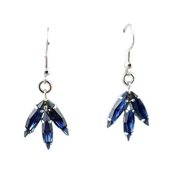 Vintage Blue Swarovski Crystal Earrings