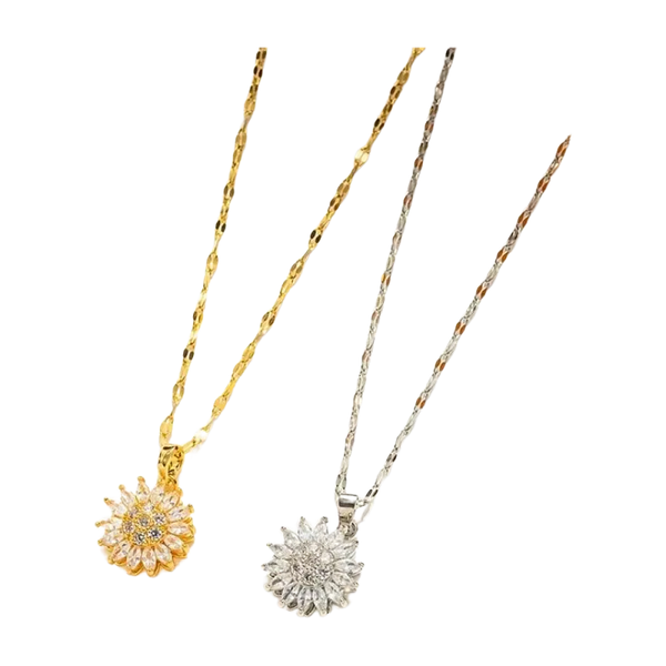 Rotating Flower Necklace
