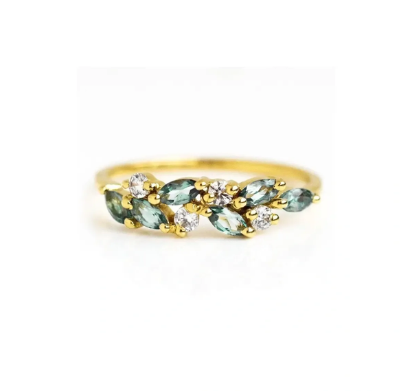 18K Gold Plated Sterling Silver Zircon Ring