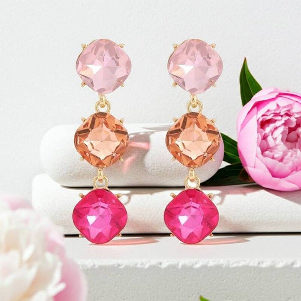 Trio Tones Dangle Earrings