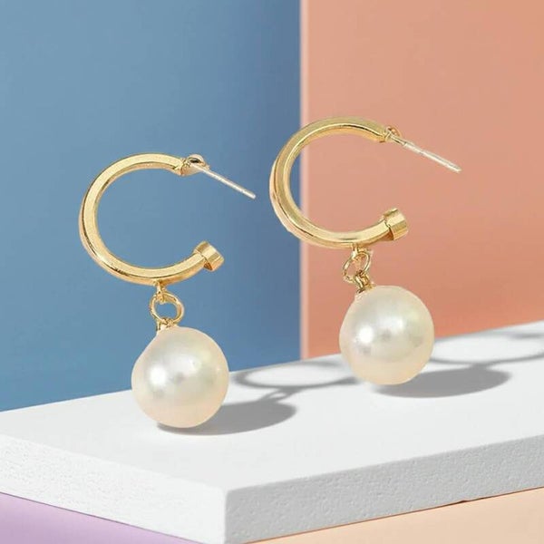 Pearl Drop Hoops