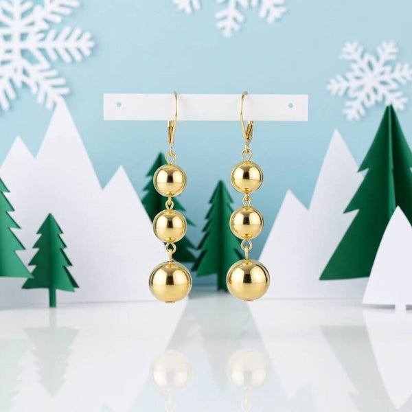 Gold Ball Drop Earrings