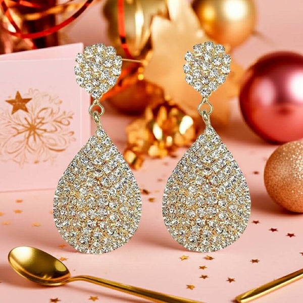 Teardrop Crystal Clip-on Earrings