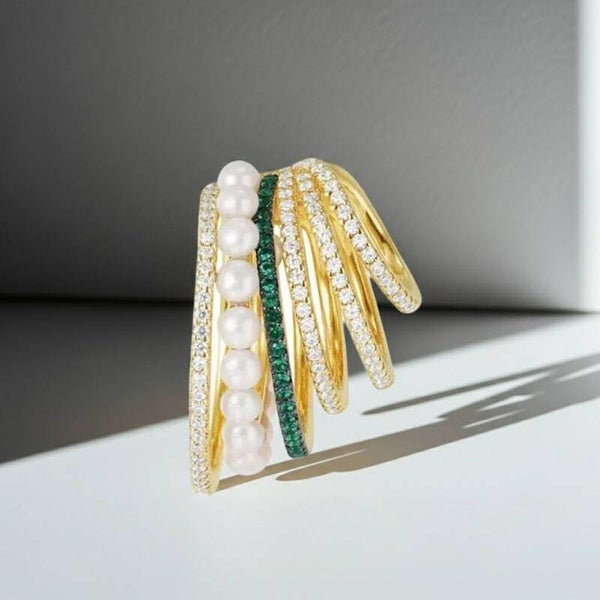 Fancy Pearl and Rhinestone Ear Clip