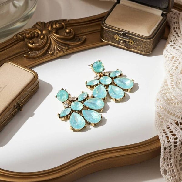Retro Seafoam Green Drop Earrings