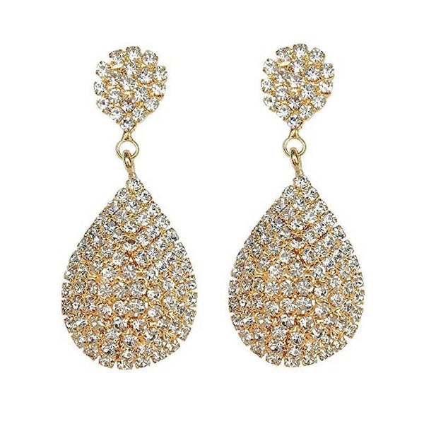 Teardrop Crystal Clip-on Earrings