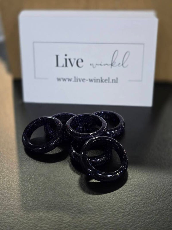 Blauwe Zandsteen Bol Ring Houder
