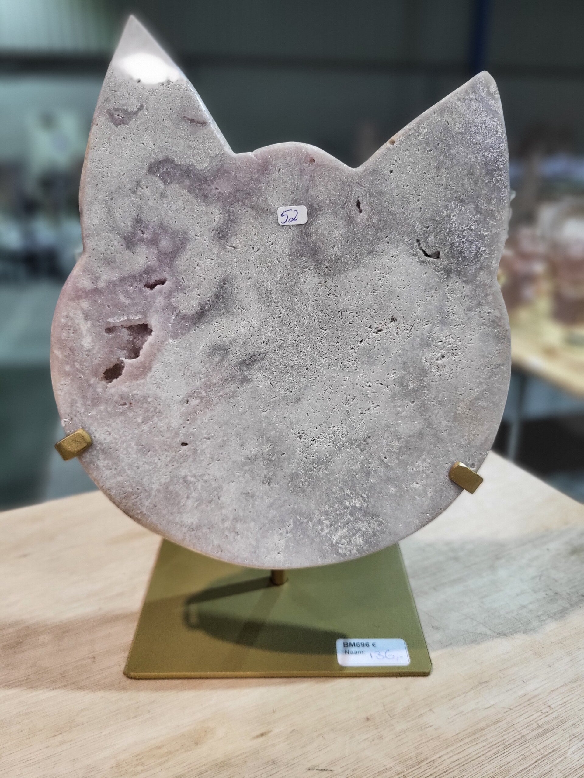 Roze amethist katten hoofd WBA40