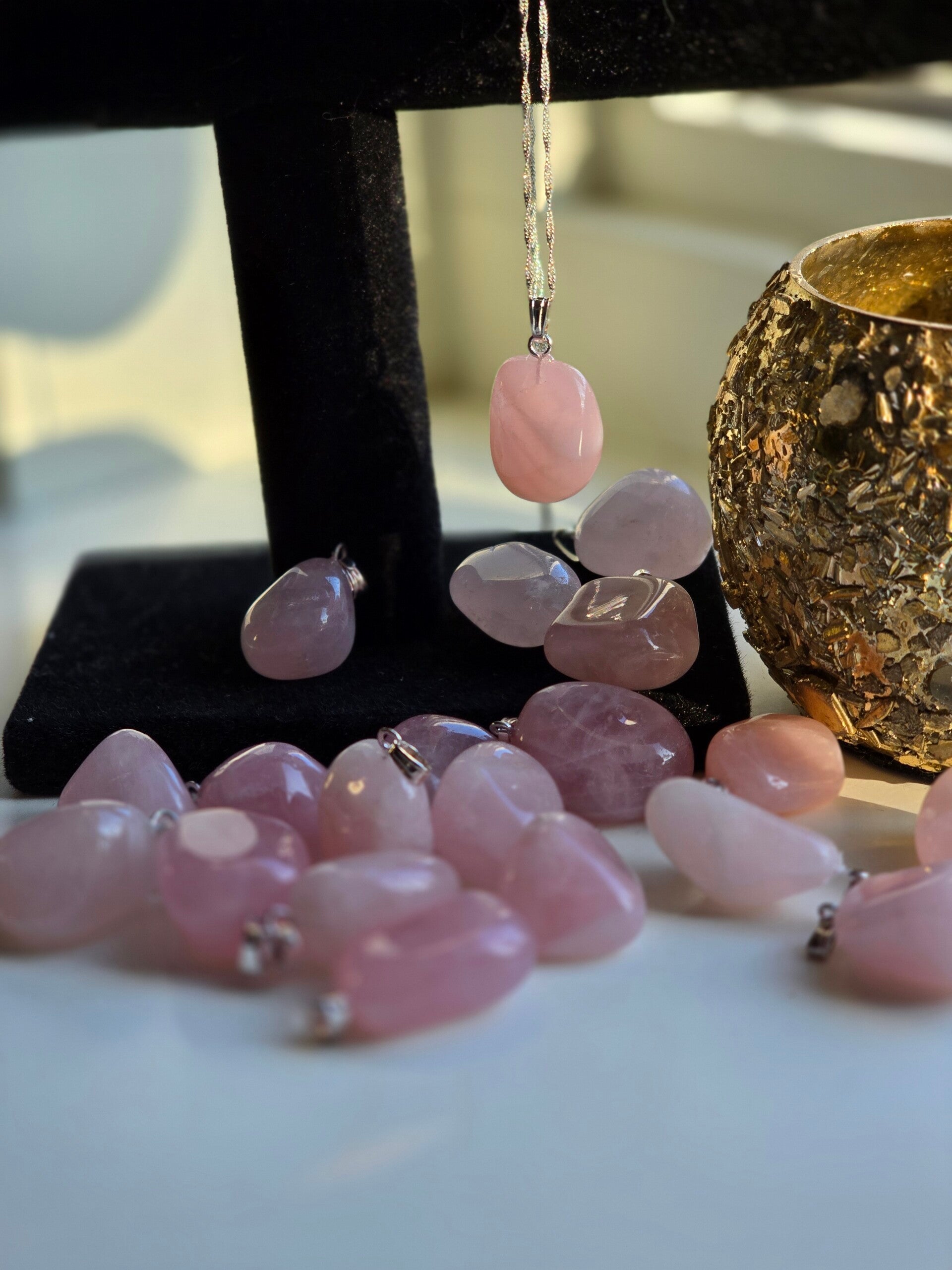 Rozenkwarts Ketting Hanger