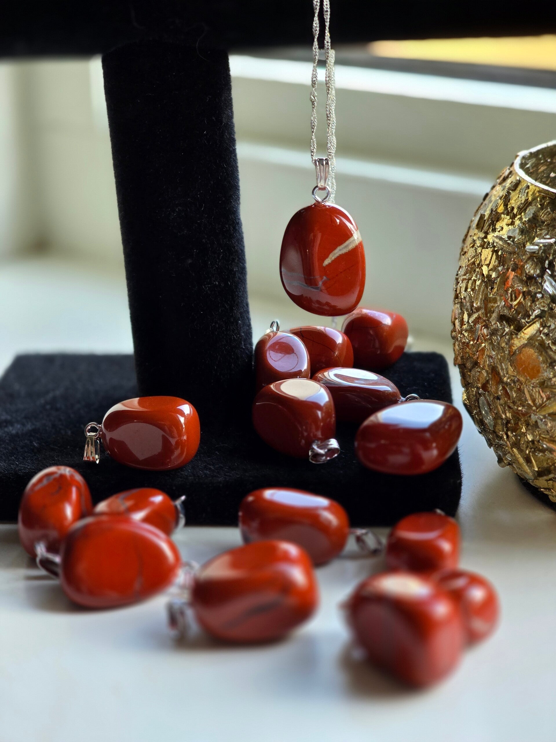 Rode Jaspis Ketting Hanger