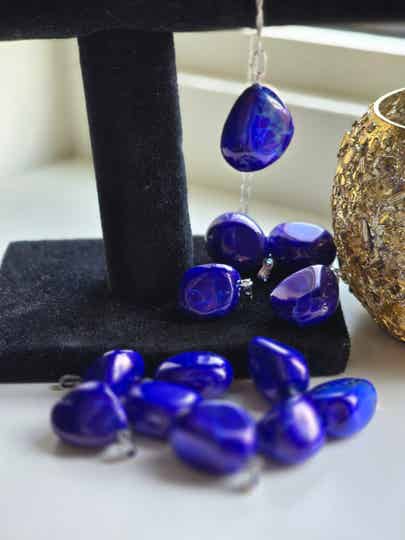 Lapis Lazuli (Kleur is versterkt) Ketting Hanger