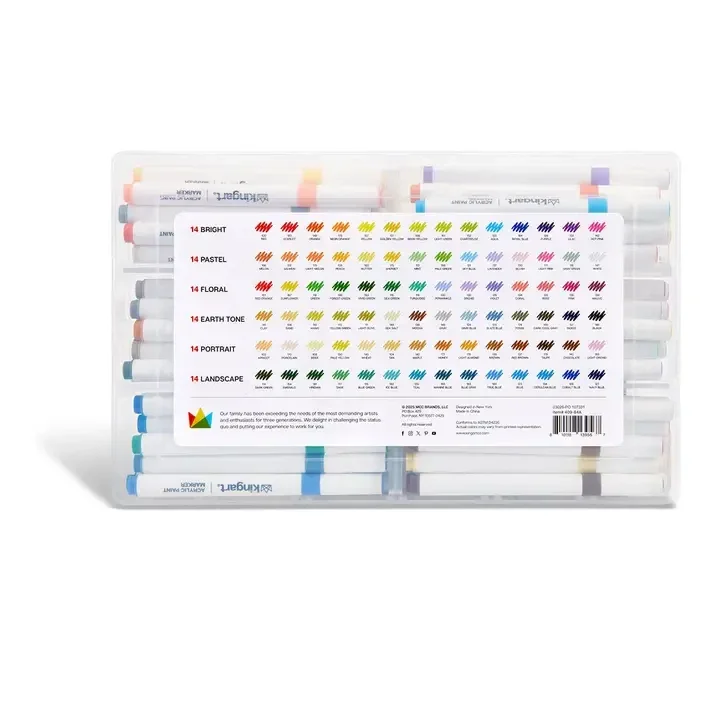 Kingart - Acrylverfstiften - 84 kleuren - 2mm ronde punt op waterbasis