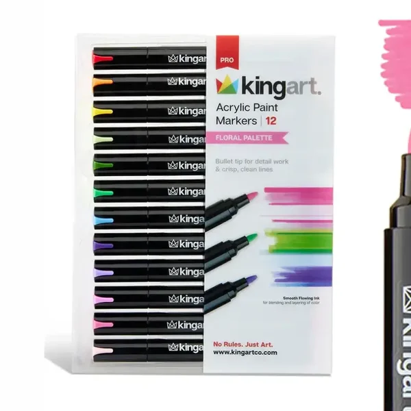 Kingart - PRO Acryl markers - 2mm kogeltip - Bloem kleuren