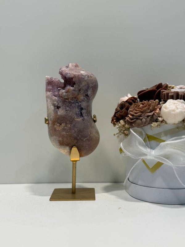 Roze Amethist op Standaard - 1,094 Kilogr.
