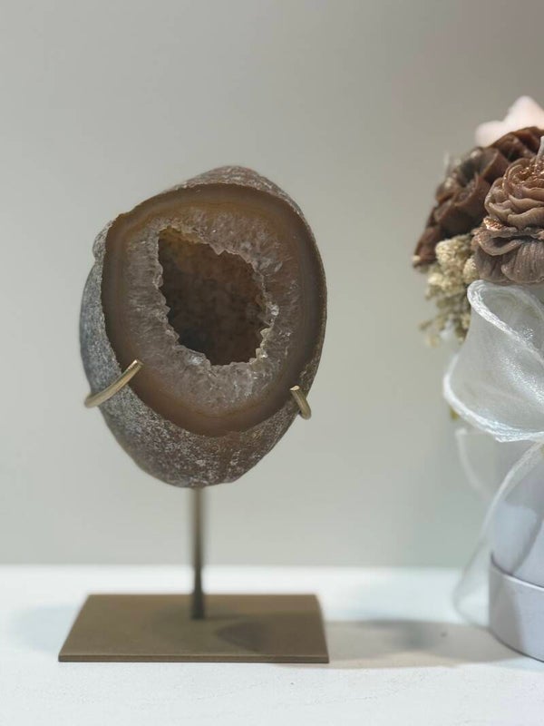 Agaat Geode op Standaard - 0,502 Kilogr.
