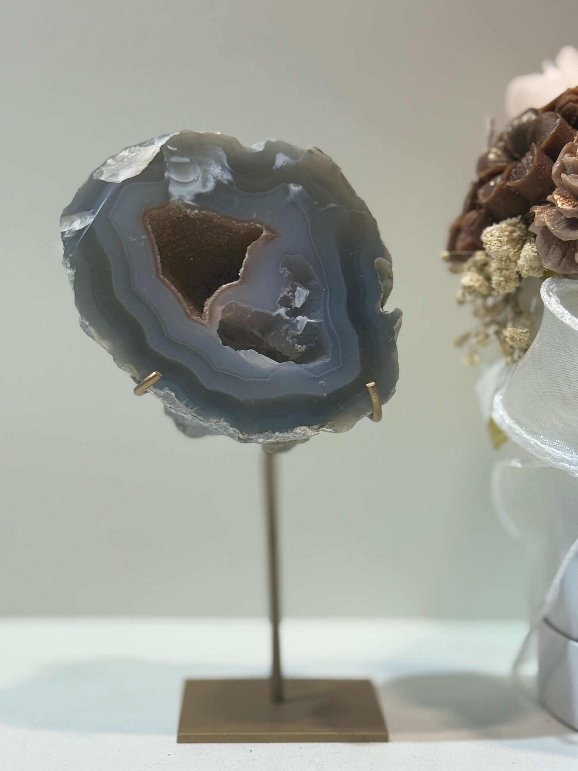 Agaat Geode op Standaard - 0,400 Kilogr.