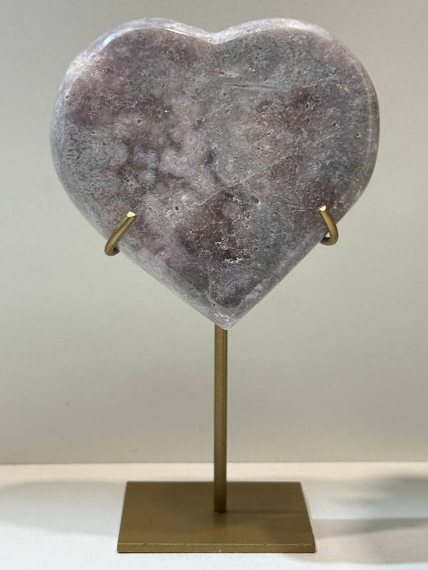 Roze Amethist Hart op Standaard - 0,278 Kilogr.