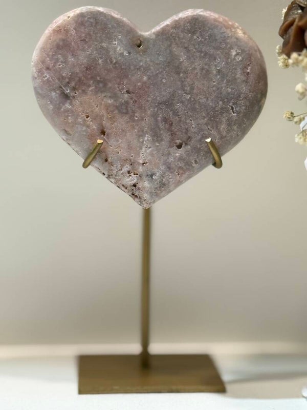 Roze Amethist Hart op Standaard - 0,216 Kilogr.