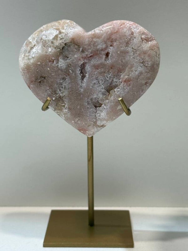 Roze Amethist Hart op Standaard - 0,232 Kilogr.