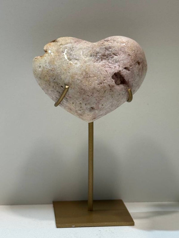 Roze Amethist Hart op Standaard - 0,212 Kilogr.