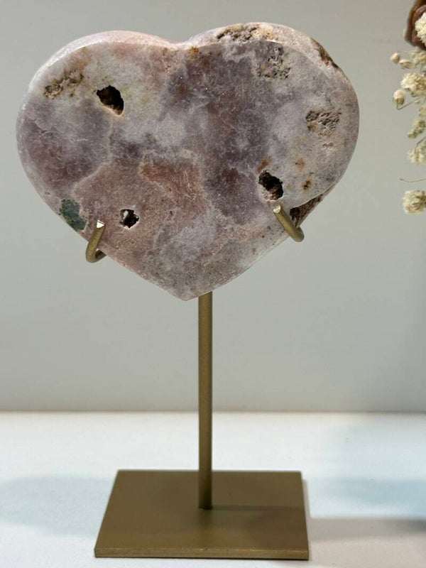 Roze Amethist Hart op Standaard - 0,174 Kilogr.