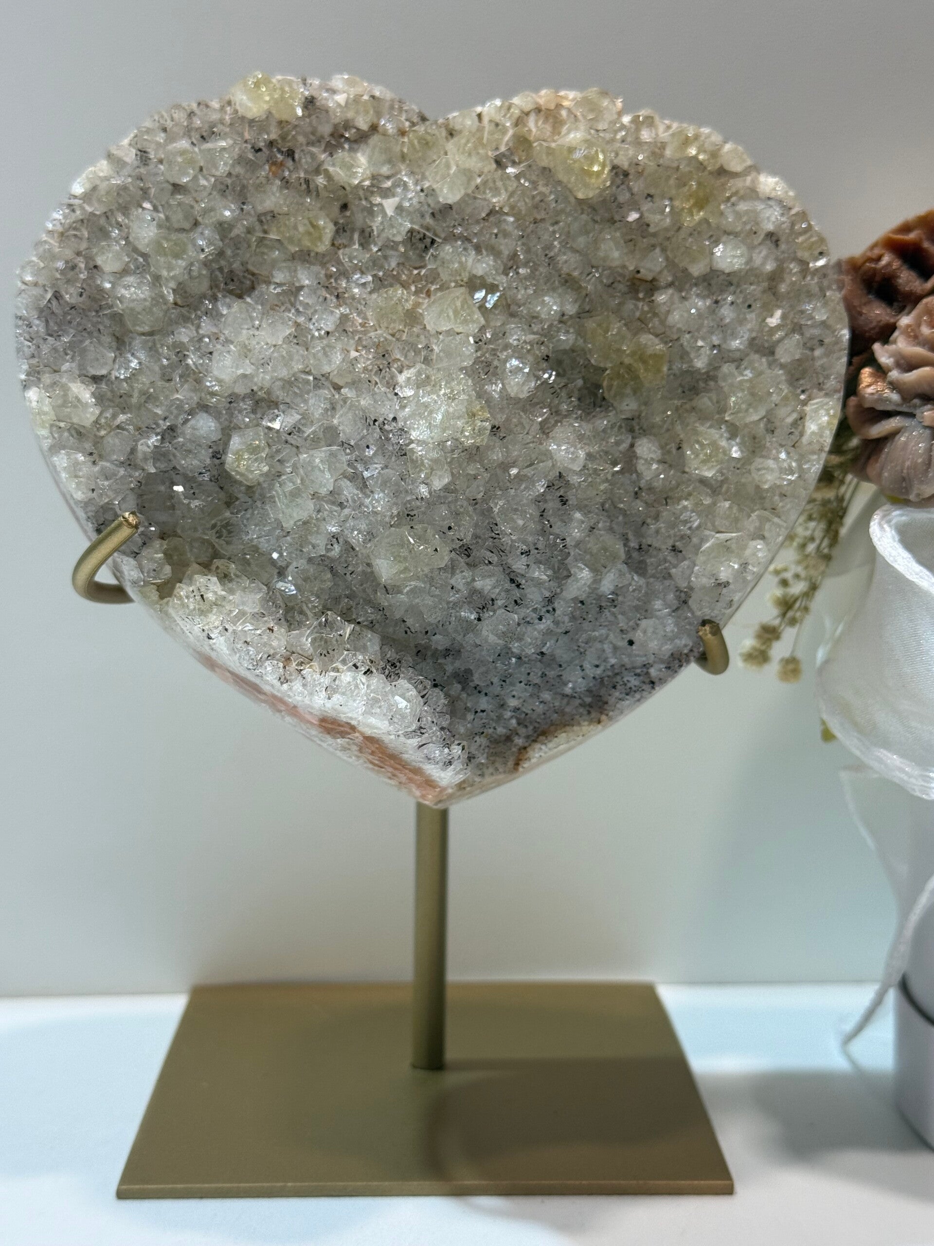 Gebrande Amethist Hart op Standaard - 1,514 Kilogr.