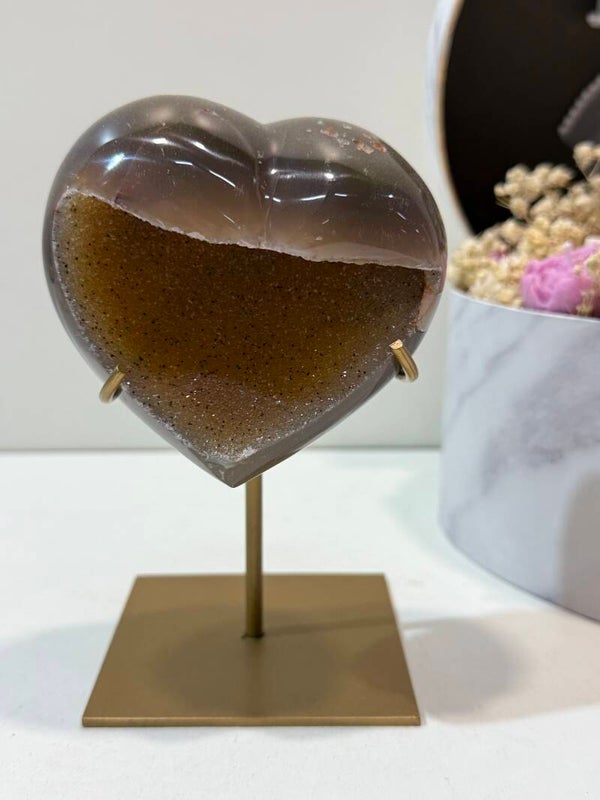 Agaat Hart op Standaard - 0,470 Kilogr.