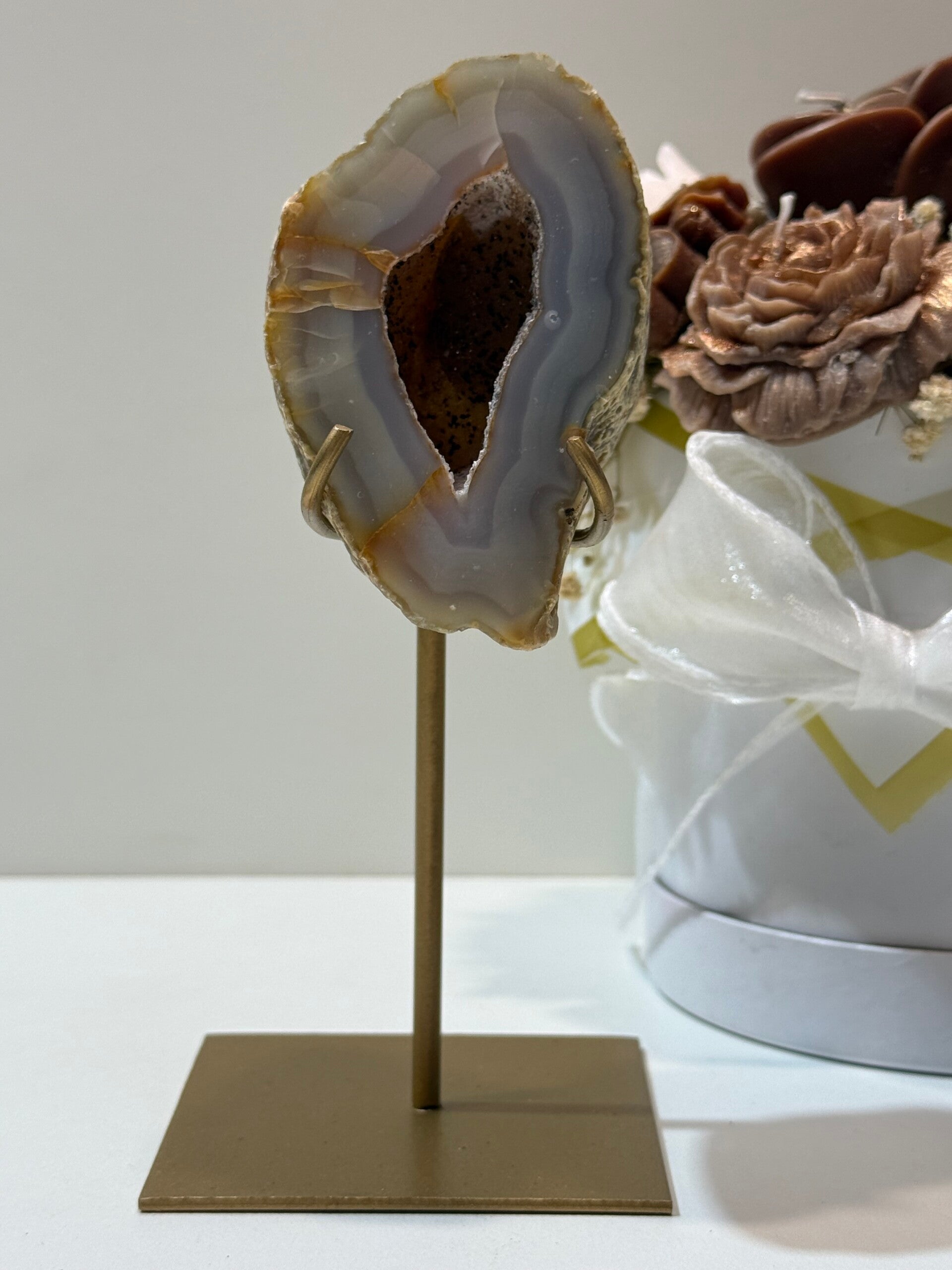 Agaat Geode op Standaard - 0,398 Kilogr.