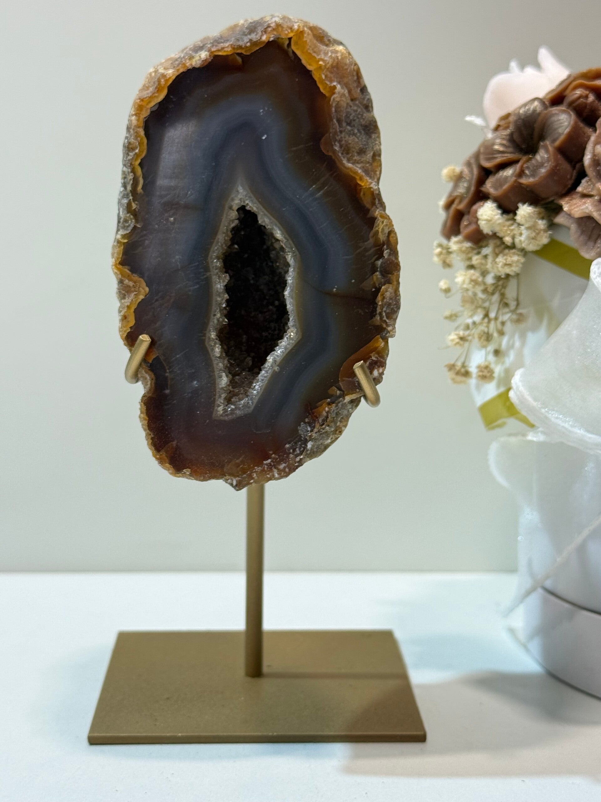Agaat Geode op Standaard - 0,658 Kilogr.
