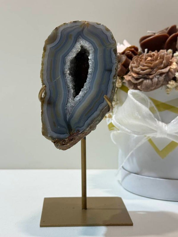 Agaat Geode op Standaard - 0,624 Kilogr.