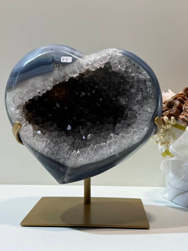 Agaat Hart op Standaard - 3,772 Kilogr.