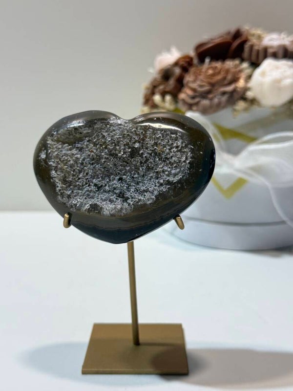 Agaat Hart op Standaard - 0,236 Kilogr.