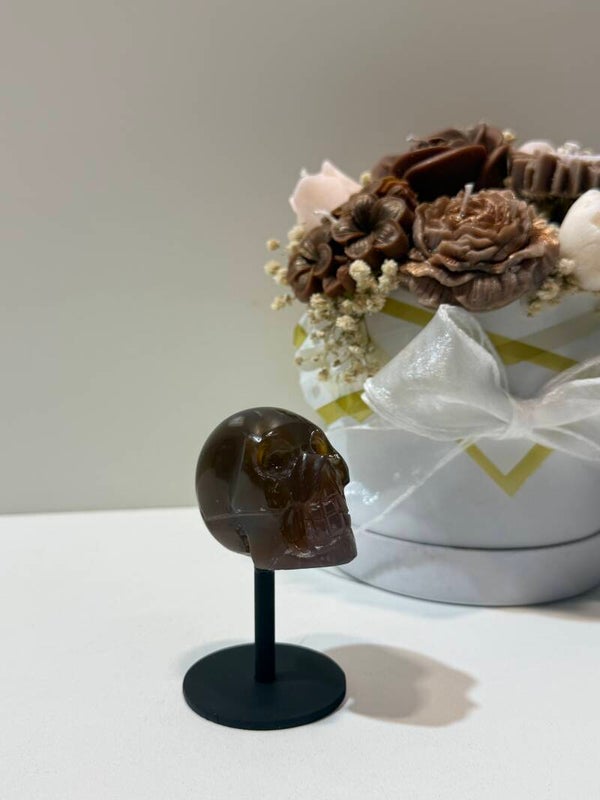 Roze Amethist Skull op Standaard - 0,168 Kilogr.