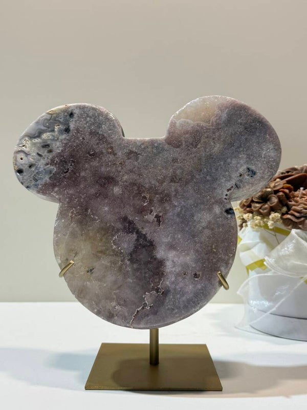 Roze Amethist Mickey op Standaard - 2,114 Kilogr.