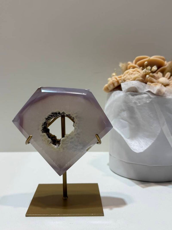 Agaat Diamant op Standaard - 0,462 Kilogr.