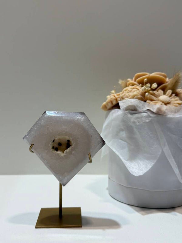 Agaat Diamant op Standaard - 0,314 Kilogr.
