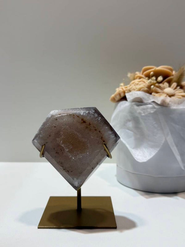 Agaat Diamant op Standaard - 0,472 Kilogr.