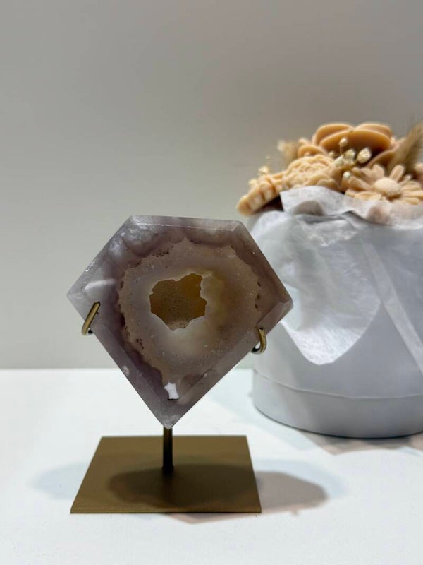 Agaat Diamant op Standaard - 0,456 Kilogr.