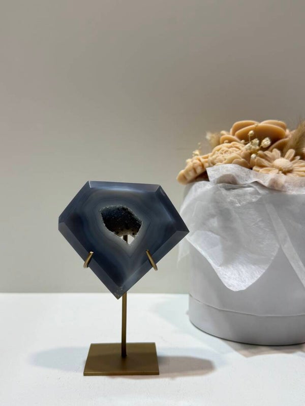Agaat Diamant op Standaard - 0,286 Kilogr.