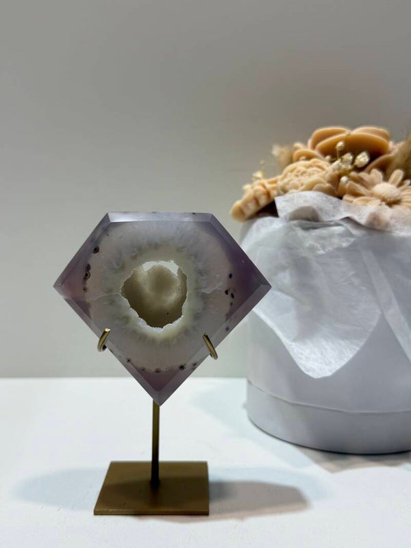Agaat Diamant op Standaard - 0,282 Kilogr.